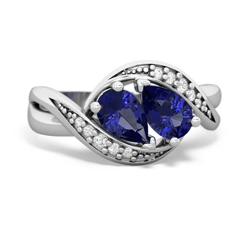 lab sapphire keepsake curls ring