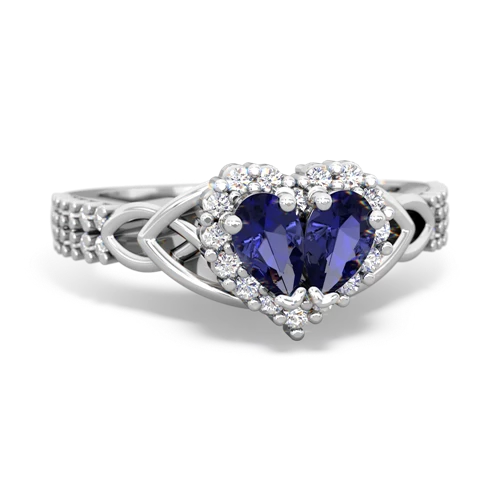 Lab Sapphire Celtic Knot Engagement Lab Created Sapphire ring Ring