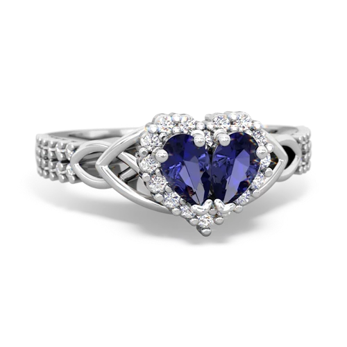 lab sapphire keepsake engagement ring