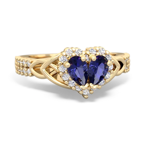 lab sapphire keepsake engagement ring