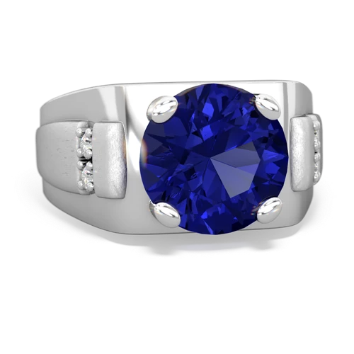 lab sapphire mens ring