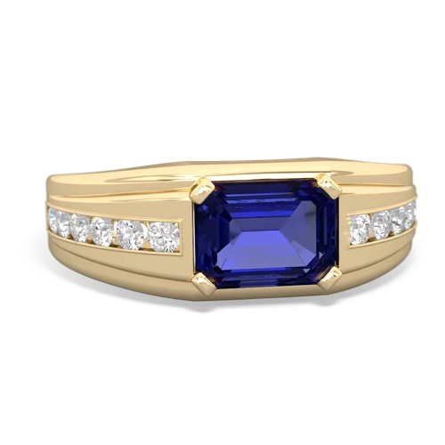 lab sapphire mens channel ring