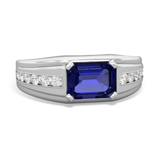 lab sapphire mens channel ring