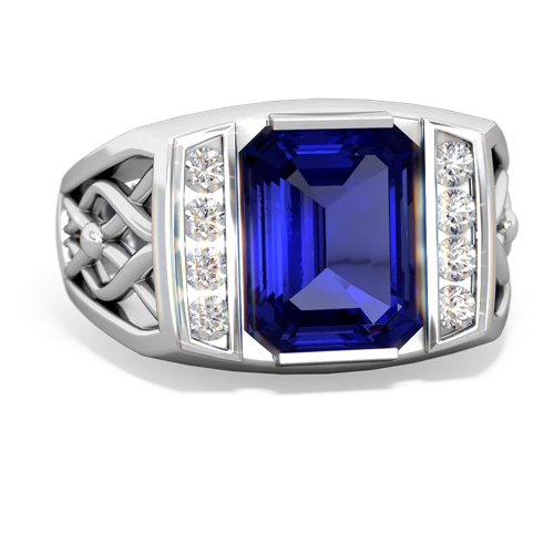 Lab Sapphire Men's Vine Lab Created Sapphire ring Ring