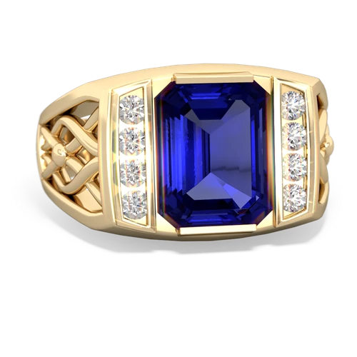 lab sapphire mens vine ring