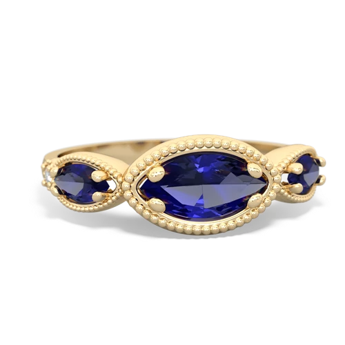 lab sapphire milgrain marquise ring