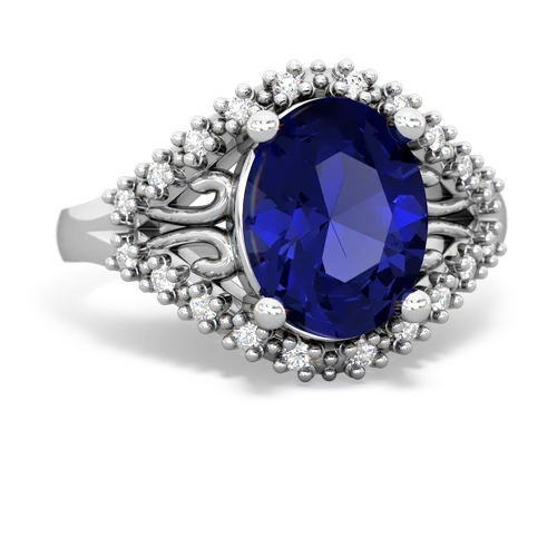 Lab Sapphire Antique Style Lab Created Sapphire ring Ring