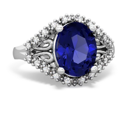 lab sapphire modern ring