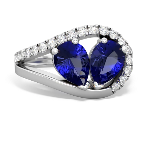 lab sapphire pave heart ring