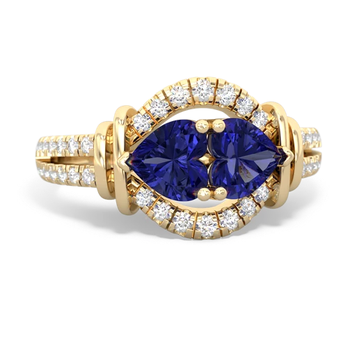 lab sapphire pave keepsake ring