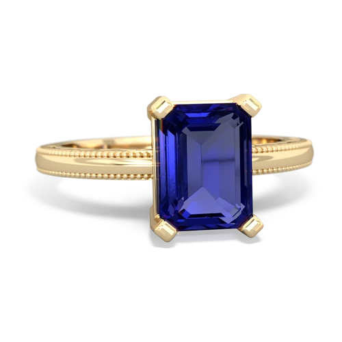 Lab Sapphire Milgrain Scroll Lab Created Sapphire ring Ring