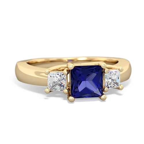 Lab Sapphire Three Stone Trellis Lab Created Sapphire ring Ring