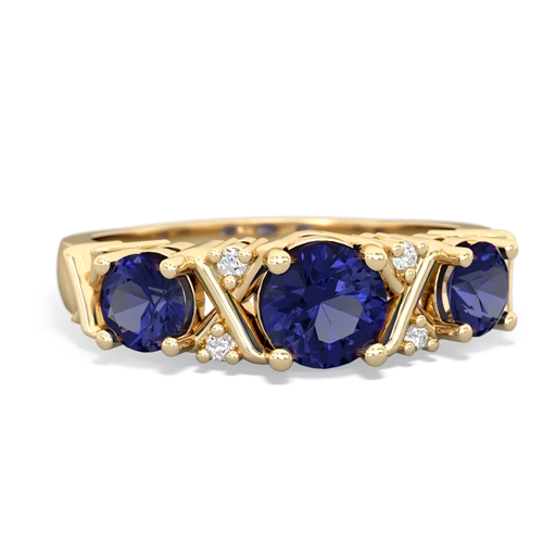 Lab Sapphire Lab Created Sapphire with  and  Hugs and Kisses ring Ring