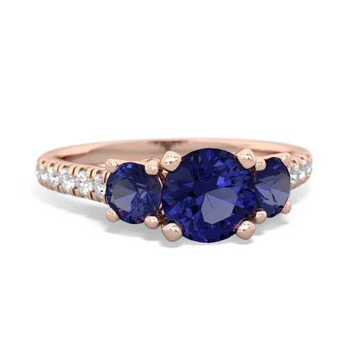 Lab Sapphire Lab Created Sapphire with  and  Pave Trellis ring Ring