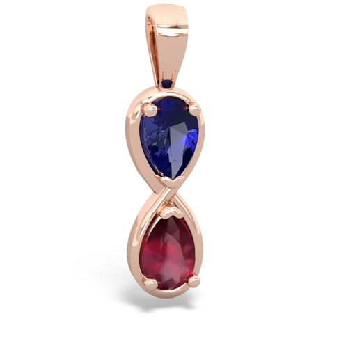 Lab Sapphire Lab Created Sapphire with Genuine Ruby Infinity pendant Pendant