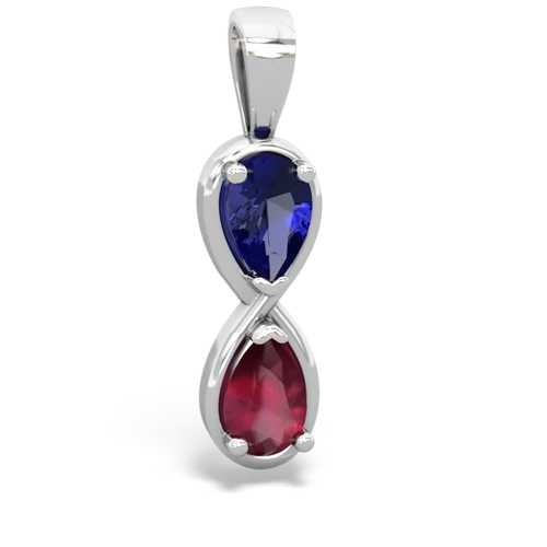 lab sapphire-ruby infinity pendant
