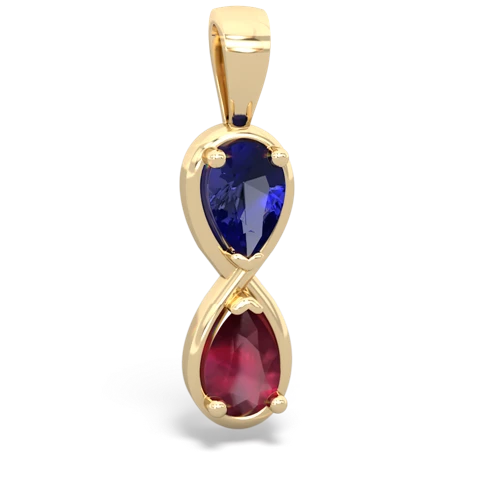 lab sapphire-ruby infinity pendant