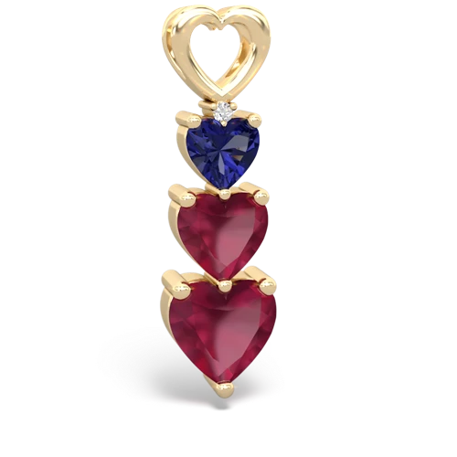 Lab Sapphire Lab Created Sapphire with Genuine Ruby and Genuine Aquamarine Past Present Future pendant Pendant