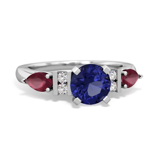 lab sapphire-ruby engagement ring