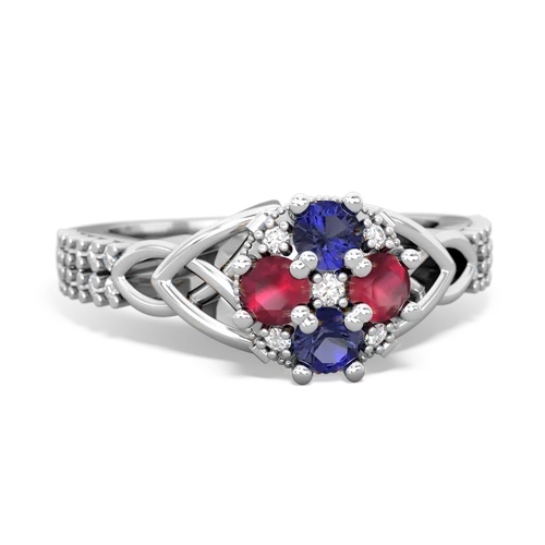 lab sapphire-ruby engagement ring