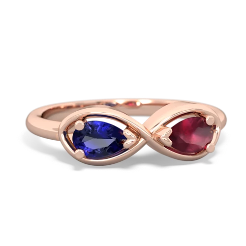 Lab Sapphire Lab Created Sapphire with Genuine Ruby Infinity ring Ring