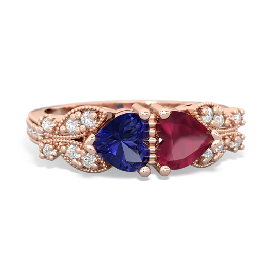 lab sapphire-ruby keepsake butterfly ring
