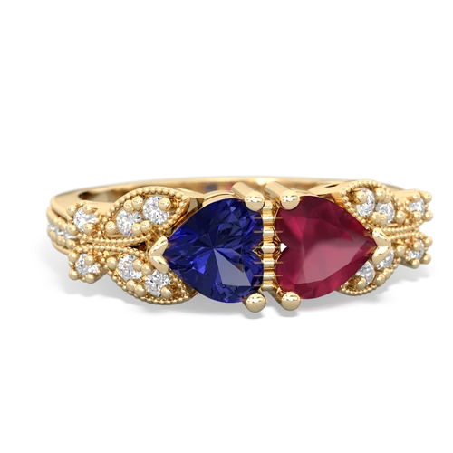 lab sapphire-ruby keepsake butterfly ring