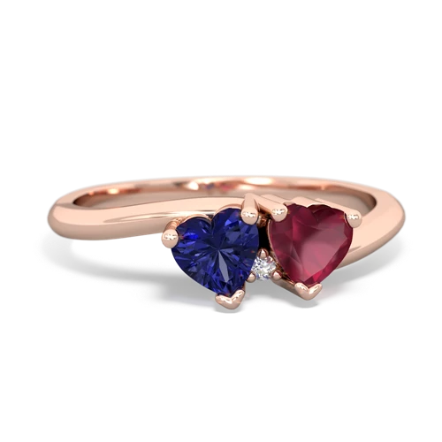 lab sapphire-ruby sweethearts promise ring