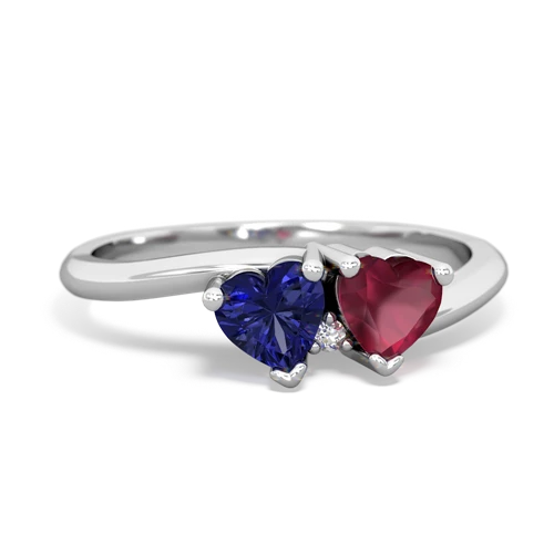 lab sapphire-ruby sweethearts promise ring