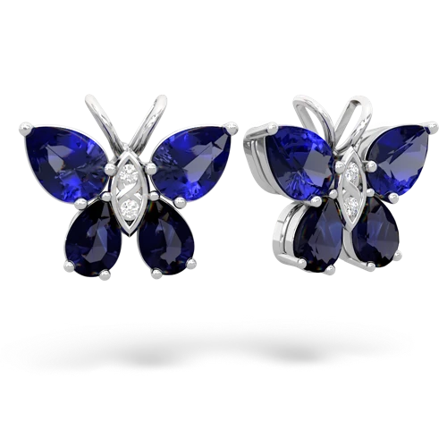 lab sapphire-sapphire butterfly earrings