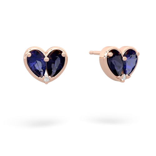 lab sapphire-sapphire one heart earrings