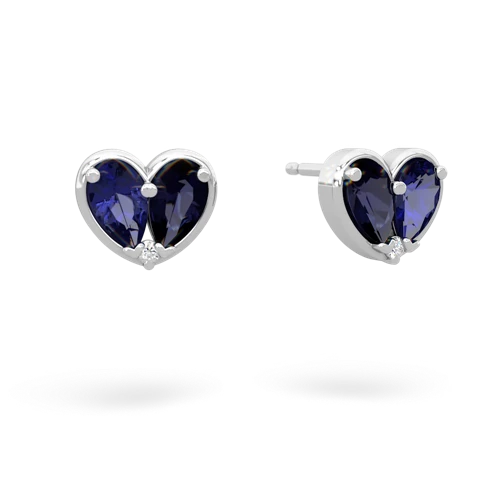 lab sapphire-sapphire one heart earrings