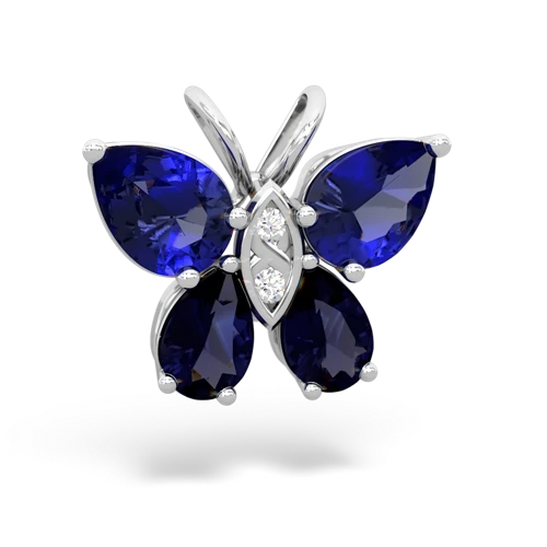 lab sapphire-sapphire butterfly pendant