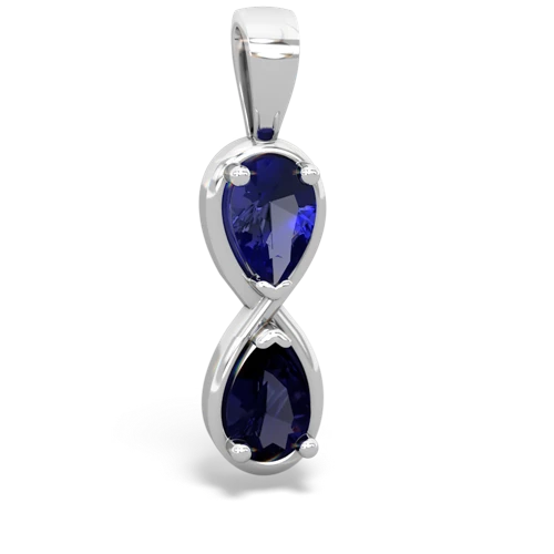 lab sapphire-sapphire infinity pendant