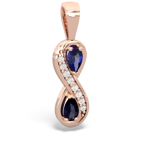 Lab Sapphire Lab Created Sapphire with Genuine Sapphire Keepsake Infinity pendant Pendant