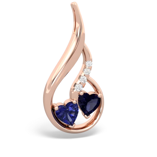 lab sapphire-sapphire keepsake swirl pendant
