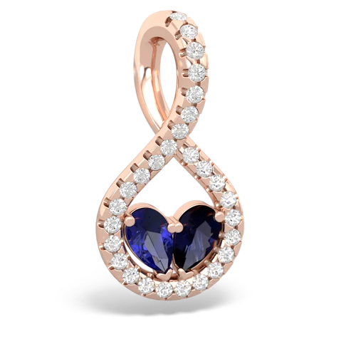 Lab Sapphire Lab Created Sapphire with Genuine Sapphire PavÃ© Twist pendant Pendant