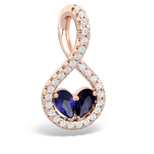 lab sapphire-sapphire pave twist pendant