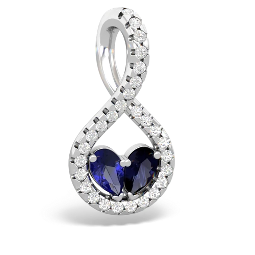 lab sapphire-sapphire pave twist pendant