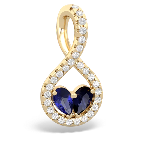 lab sapphire-sapphire pave twist pendant