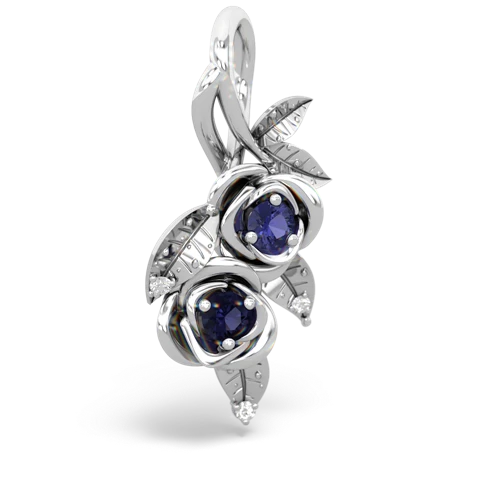 Lab Sapphire Lab Created Sapphire with Genuine Sapphire Rose Vine pendant Pendant