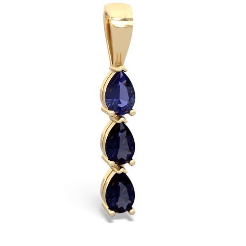 Lab Sapphire Lab Created Sapphire with Genuine Sapphire and Lab Created Alexandrite Three Stone pendant Pendant