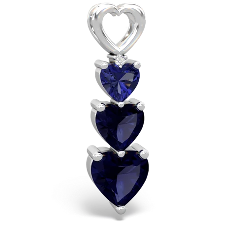 Lab Sapphire Lab Created Sapphire with Genuine Sapphire and  Past Present Future pendant Pendant