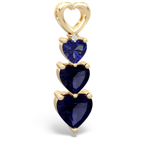 Lab Sapphire Lab Created Sapphire with Genuine Sapphire and Genuine Sapphire Past Present Future pendant Pendant