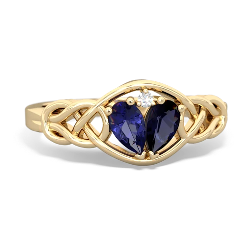 lab sapphire-sapphire celtic knot ring