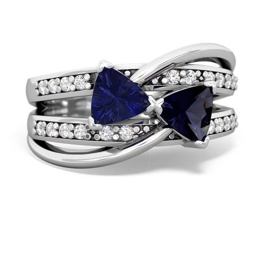 Lab Sapphire Lab Created Sapphire with Genuine Sapphire Bowtie ring Ring