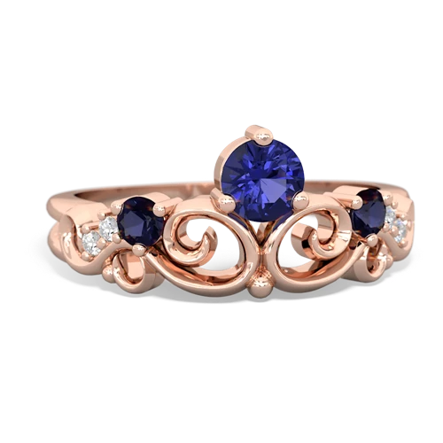 Lab Sapphire Lab Created Sapphire with Genuine Sapphire and Genuine Sapphire Crown Keepsake ring Ring