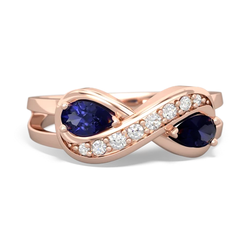 lab sapphire-sapphire diamond infinity ring