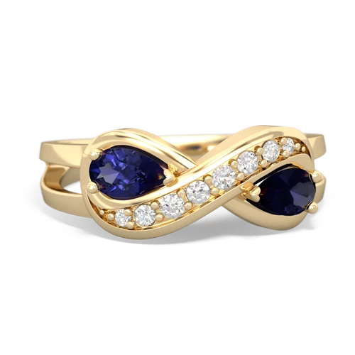 lab sapphire-sapphire diamond infinity ring