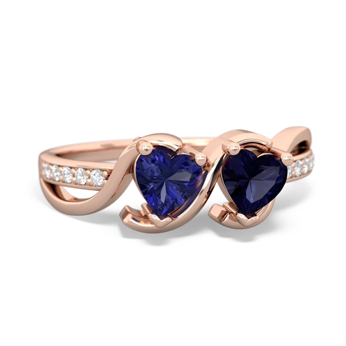 Lab Sapphire Lab Created Sapphire with Genuine Sapphire Side by Side ring Ring